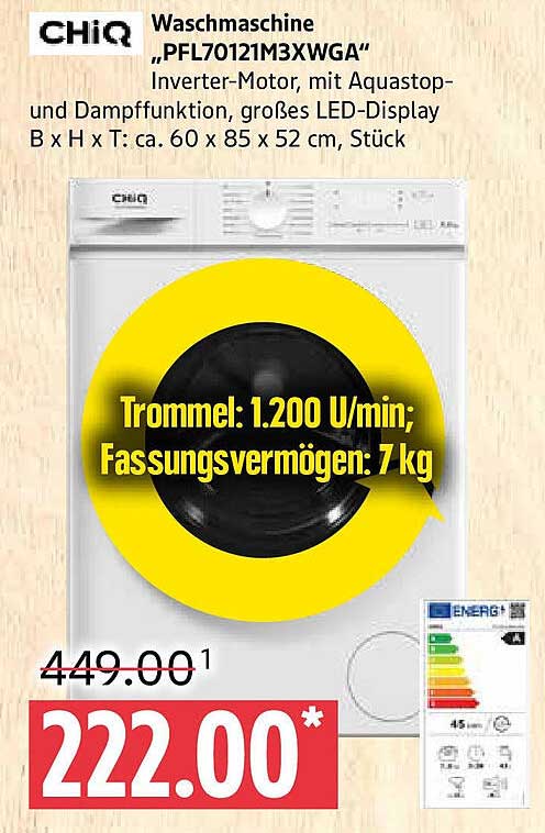 Waschmaschine „PFL70121M3XWGA“ von CHiQ