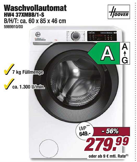 Waschvollautomat HW4 37XMB/1-S von Hoover