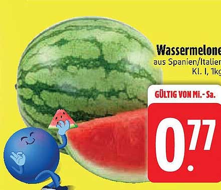 Wassermelonen aus Spanien/Italien, 1 kg