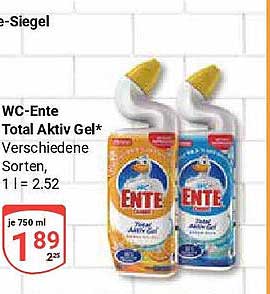 WC-Ente Total Aktiv Gel 750 ml – Verschiedene Sorten