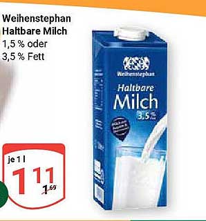 Weihenstephan Haltbare Milch 1,5 % oder 3,5 % Fett