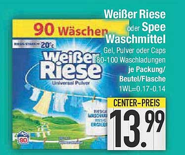 Weißer Riese oder Spee Waschmittel - Gel, Pulver oder Caps