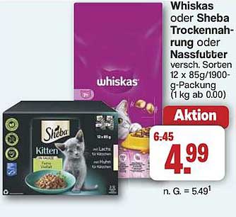 Whiskas oder Sheba Trocken- und Nassfutter Aktion
