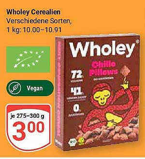 Wholey Cerealien – Chilli Pillows, Verschiedene Sorten