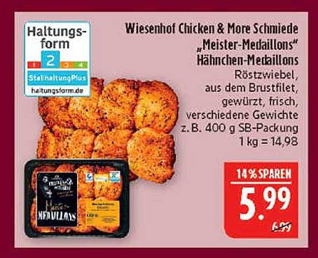 Wiesenhof Chicken & More Schmiede "Meister-Medallions" Hähnchen-Medallions