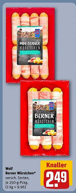Wolf Berner Würstchen 250 g - nur 2,49 €