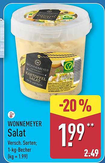 WONNEMEYER Kartoffelsalat, 1-kg-Becher