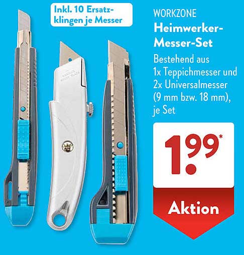 WORKZONE Heimwerker-Messer-Set