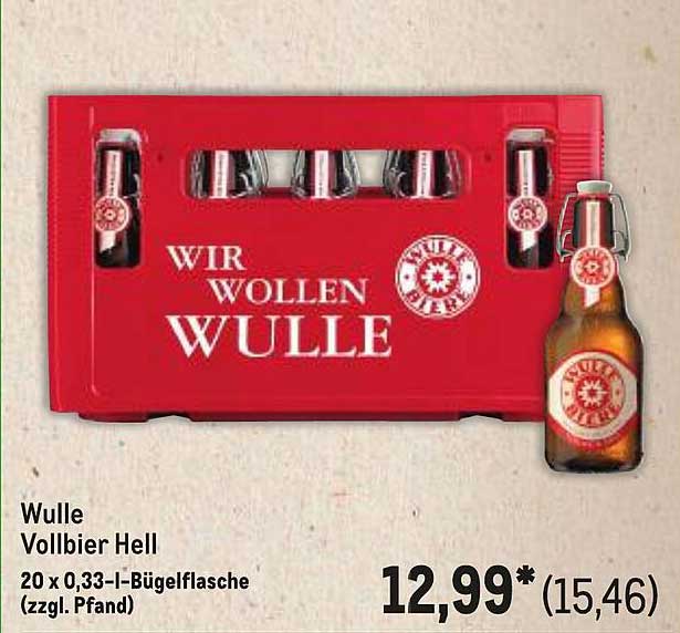 Wulle Vollbier Hell 20 x 0,33 l-Bügelflasche