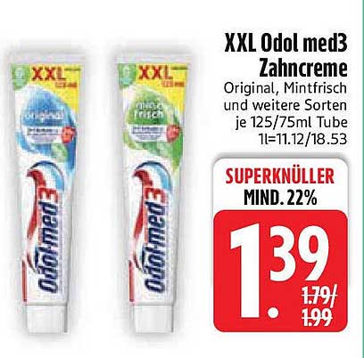 XXL Odol med3 Zahnpasta - Original, Minzfrisch und weitere Sorten