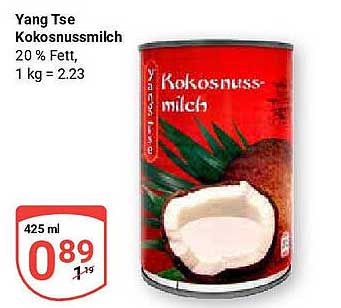 Yang Tse Kokosnussmilch 425 ml