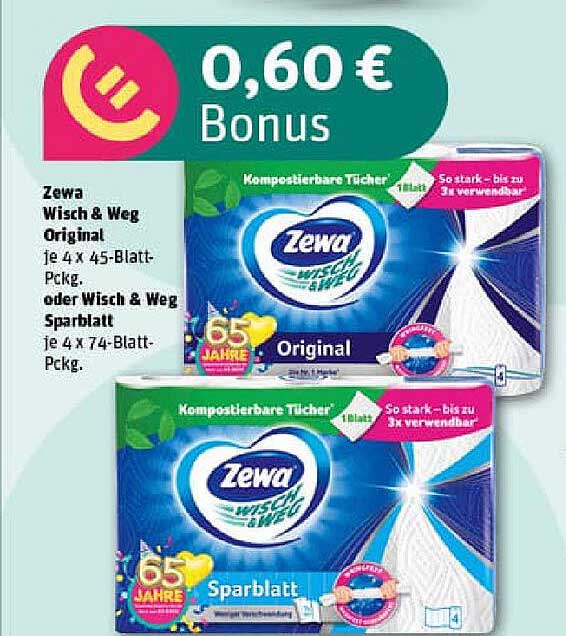 Zewa Wisch & Weg Original oder Wisch & Weg Sparblatt