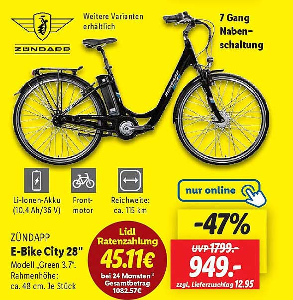 ZÜNDAPP E-Bike City 28" - Dein perfekter Begleiter für die Stadt