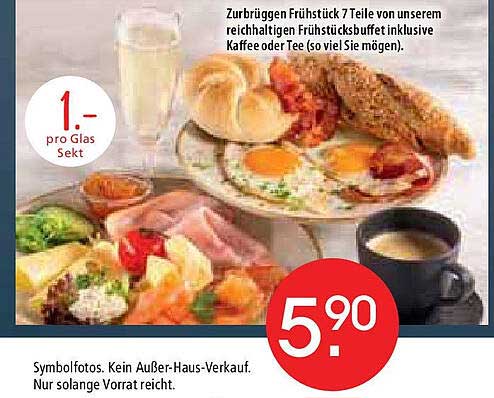 Zurbrüggen Frühstück 7 Teile von unserem reichhaltigen Frühstücksbuffet inklusive Kaffee oder Tee (so viel Sie mögen)