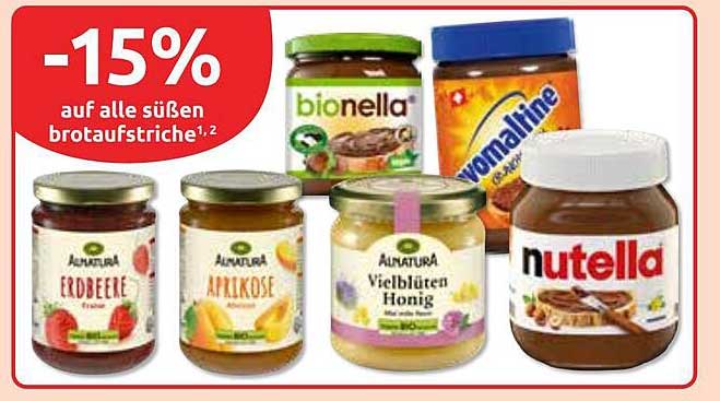 -15% auf alle süßen Brotaufstriche