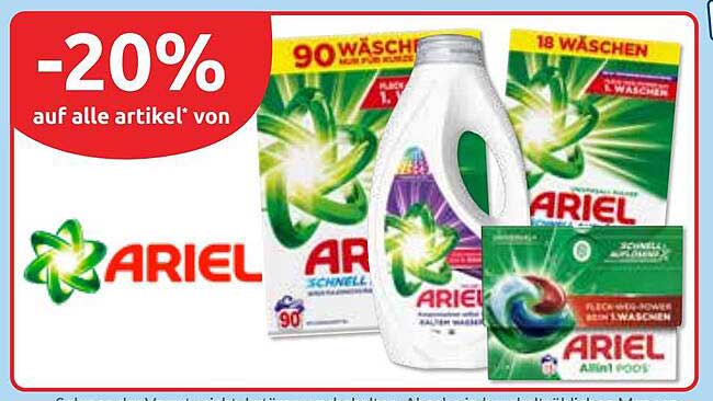 -20% auf alle Artikel von Ariel