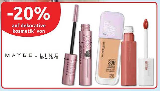 -20% auf dekorative Kosmetik von Maybelline New York