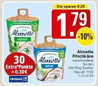Almette Frischkäse - Verschiedene Sorten