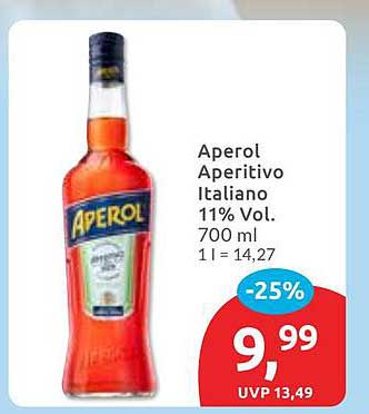Aperol Aperitivo Italiano 11% Vol. 700 ml