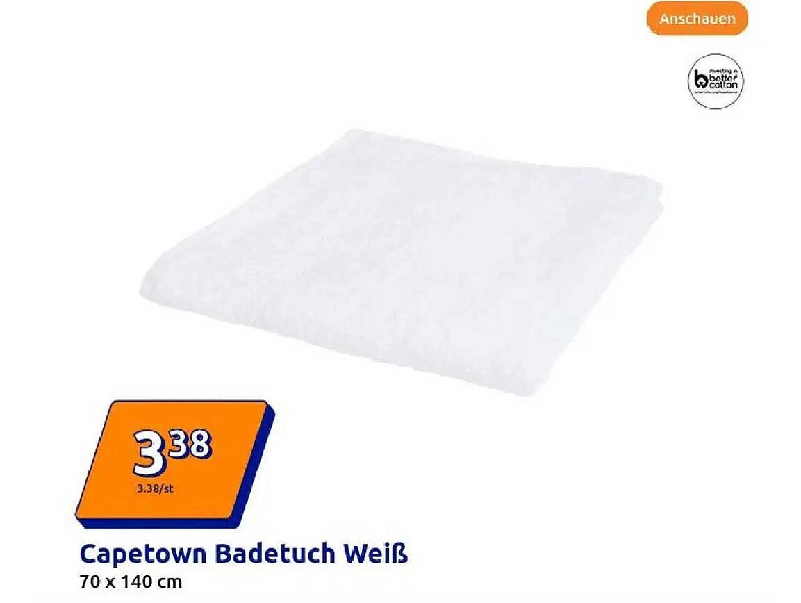 Capetown Badetuch Weiß 70 x 140 cm