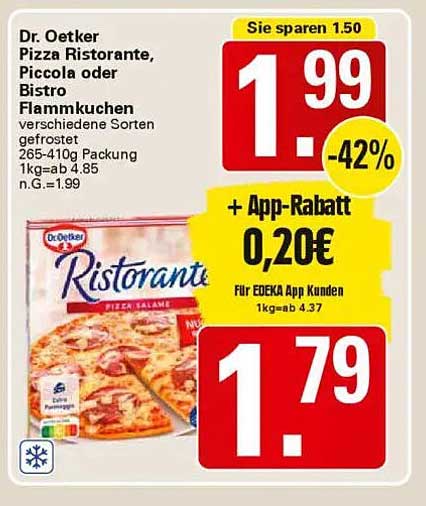 Dr. Oetker Pizza Ristorante, Piccola oder Bistro Flammkuchen