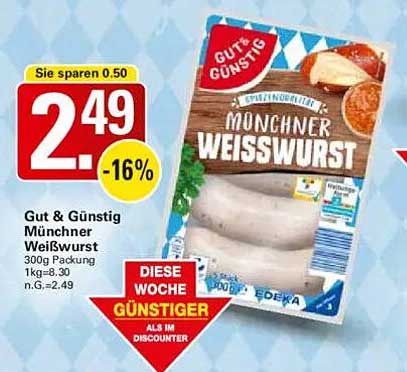 Gut & Günstig Münchner Weißwurst 300g