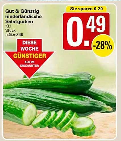 Gut & Günstig niederländische Salatgurken