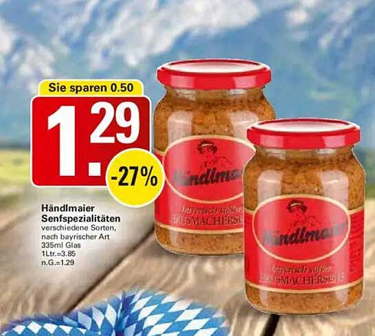 Händlmaier Senfspezialitäten 335ml Glas - verschiedene Sorten