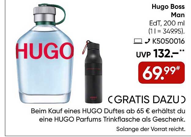 Hugo Boss Man EdT, 200 ml zum Aktionspreis