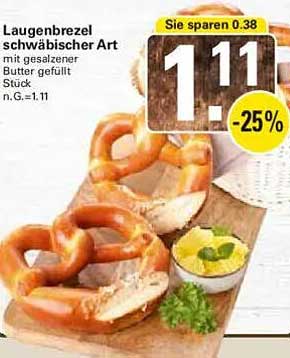 Laugenbrezel schwäbischer Art mit gesaltzener Butter gefüllt