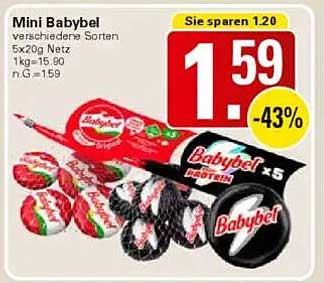 Mini Babybel verschiedene Sorten 5x20g Netz