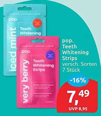 pop. Teeth Whitening Strips - Verschiedene Sorten 7 Stück