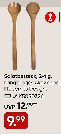 Salatbesteck, 2-tlg. - Langlebiges Akazienholz, modernes Design