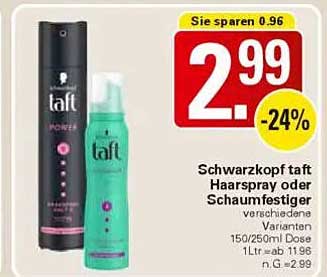 Schwarzkopf Taft Haarspray oder Schaumfestiger - Verschiedene Varianten 150/250ml Dose