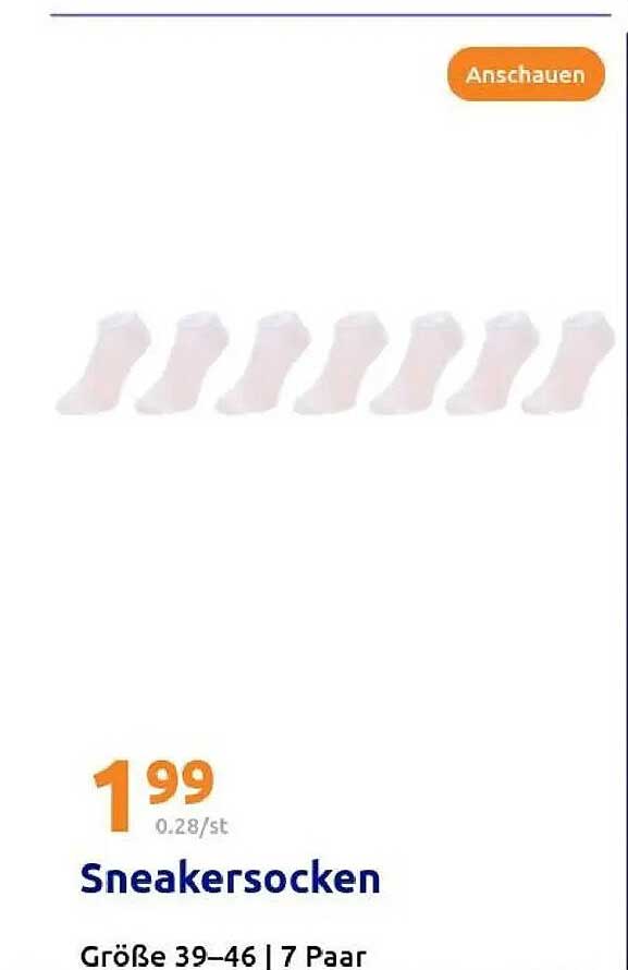 Sneakersocken - 7 Paar für nur 1,99
