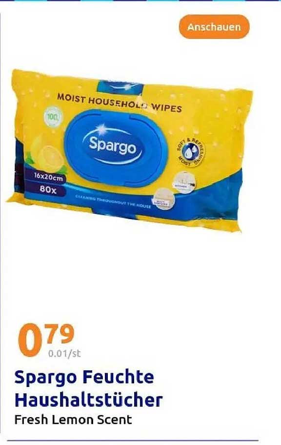 Spargo Feuchte Haushaltstücher - Fresh Lemon Scent