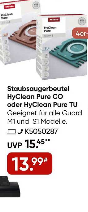 Staubsaugerbeutel HyClean Pure CO oder HyClean Pure TU