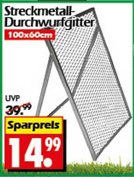 Streckmetall-Durchwurfgitter 100x60cm