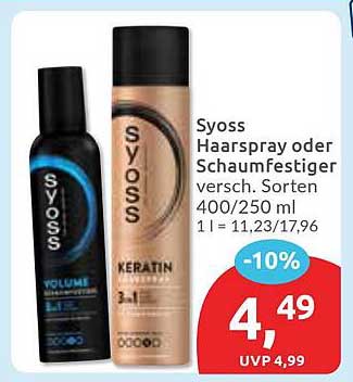 Syoss Haarspray oder Schaumfestiger - Verschiedene Sorten 400/250 ml