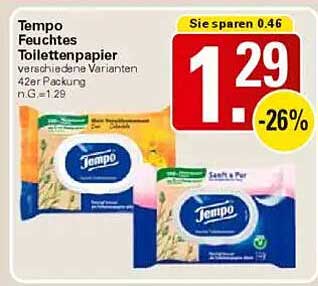 Tempo Feuchtes Toilettenpapier - 42er Packung
