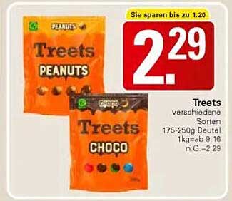 Treets verschiedene Sorten 175-250g Beutel