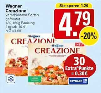Wagner Creazione verschiedene Sorten gefrostet 430-460g