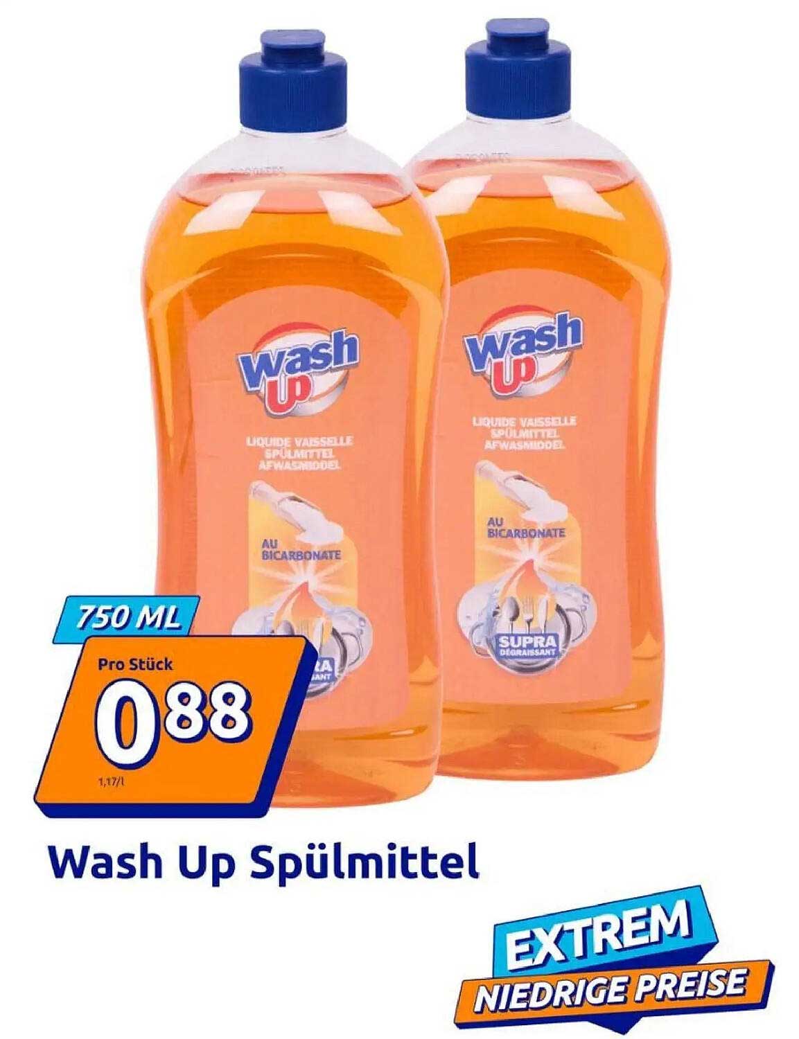Wash Up Spülmittel 750 ml – 2er Pack für nur 0,88 €