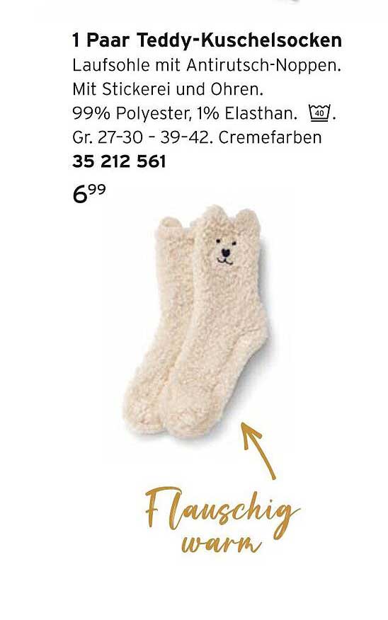 1 Paar Teddy-Kuschelsocken