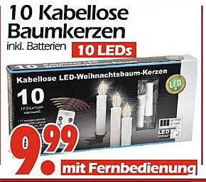 10 Kabellose Baumkerzen inkl. Batterien