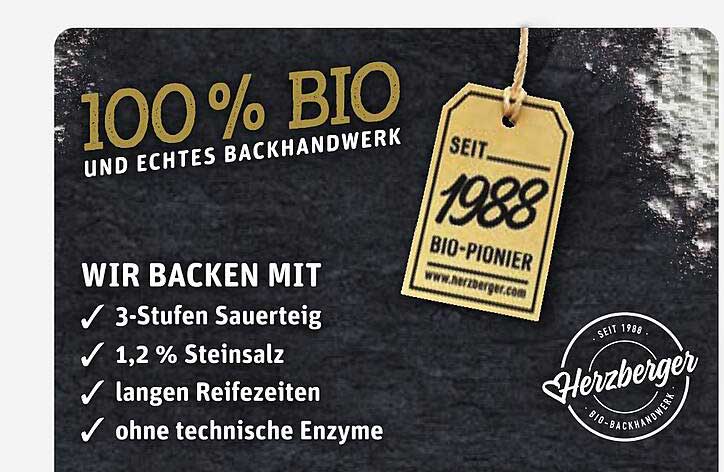 100% BIO und echtes Backhandwerk von Herzberger