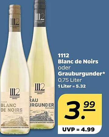 1112 Blanc de Noirs oder Grauburgunder 0,75 Liter