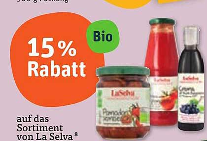 15 % Rabatt auf das Sortiment von La Selva