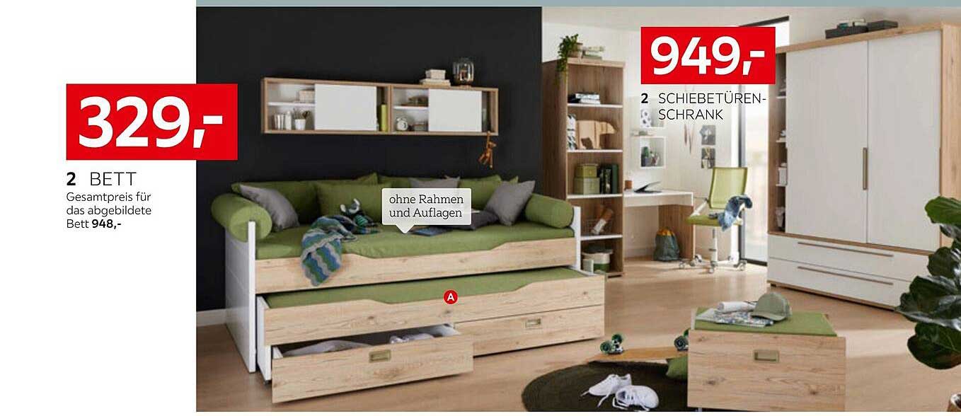 2 BETT - Gesamter Preis für das abgebildete Bett 948,-