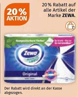 20 % Rabatt auf alle Artikel der Marke ZEWA